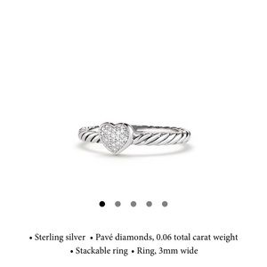 David Yurman authentic diamond heart ring